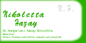 nikoletta hazay business card